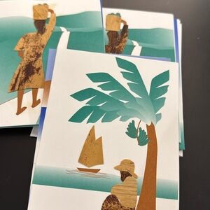 Blank Cards Set of 9 Textured Cards Handmade in the Caribbean includes envelopes